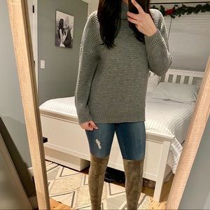 Grey cowl neck sweater